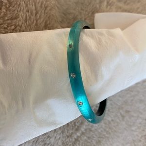 Alexis Bittar blue green lucite bangle bracelet